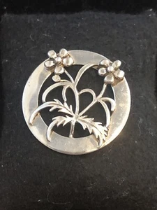 Vtg MCM Leonore Doscow Sterling Silver Floral Brooch 10.91g - Picture 1 of 6