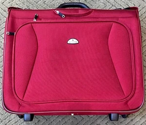 Samsonite Silhouette 9 Nylon Multiple Pockets Wheeled Garment Bag Luggage | Red - Picture 1 of 10