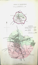 BURY ST EDMUNDS,SUFFOLK, Original Street Plan, Dawson Original antique map 1832