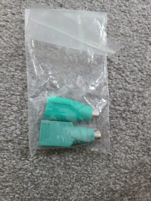 2x PS2 PS/2 FEMALE TO USB MALE CONVERTER ADAPTER PC LAPTOP MOUSE Keyboard - Image 1 of 3