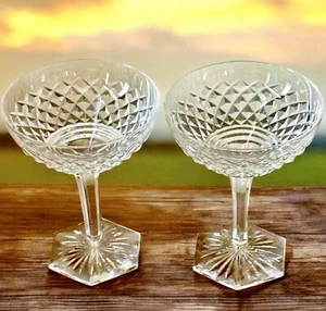"2 copas de champán Sherbet vintage Val St Lambert Legagneux Fantasies 5,5""H" - Imagen 1 de 12