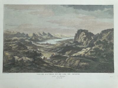 Lac Geneve Genfersee Picquenot Kol Kupferstich Zurlauben Schweiz Landschaft 1786 • 7.50€