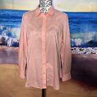 Sportscraft Apricot Colored Dotted Button Up Long Sleeved Blouse Size 12.#T1
