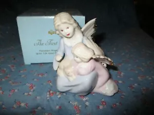 b NIB Russ The First Noel 15205 Porcelain 12K Gold Plated Accents Angels 3 3/8" - Picture 1 of 5