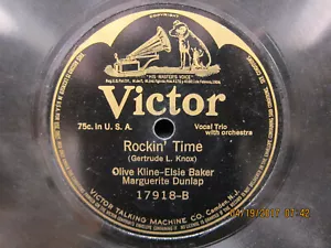 Olive Kline - Rockin' Time & Go to Sleep My Dusky Baby - Victor - 78 RPM - Picture 1 of 2