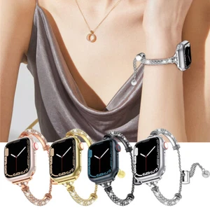 New Bling Diamond Bracelet Strap For Apple iWatch Band Series 8 7 6 5 4 3 2 49MM - Picture 1 of 24