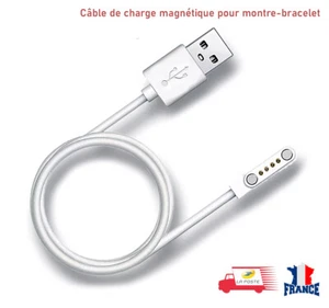 Câble de charge magnétique à 4 broches pour montre connectée KW88 KW99 kw06 kw98 - Photo 1 sur 7
