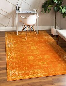4' x 6' Orange New Area Rug H Home Decorative Art Soft Carpet Collectible