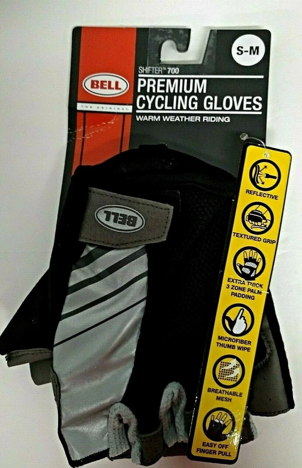 NUEVO ~ Guantes de ciclismo Bell Shifter 700 medio dedo, se adapta a manos pequeñas/medianas Foto 1 de 2