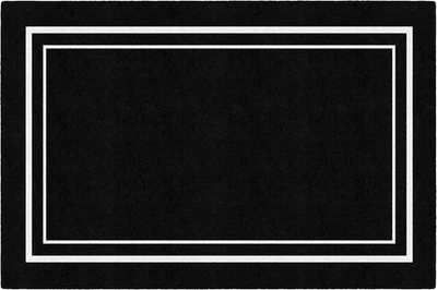 Alfombra de aula Flagship Carpets 5x7’6” negra con borde blanco alfombra de juego Foto 1 de 4