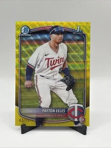 2025 Bowman Cromo PAYTON EELES Cromato Giallo Rifrattore #/75 Twins SSP - Foto 1 di 2