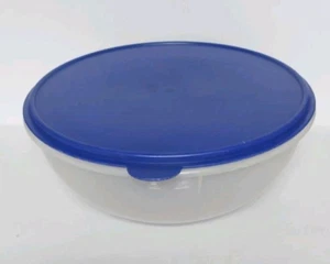 Vintage Tupperware Bowl 12 Inch Clear Fix-N-Mix 274 w/ Blue Lid - Picture 1 of 6