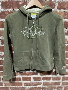 Womens Green Billabong Y2K Zip Up Hoodie Medium - Picture 1 of 5