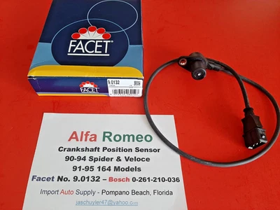 Sensor de posición del cigüeñal Alfa Romeo 164 91-95 y Spider 90-94 (Facet Italia) Foto 1 de 3