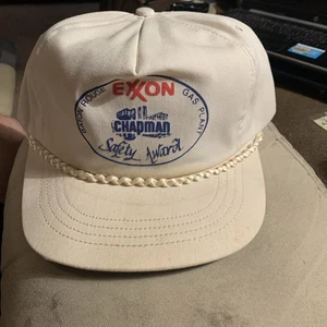 Exxon Baton Rouge, Gas Plant Hat - Strap Back - White - Adjustable Safety Used - Picture 1 of 2