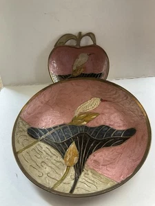 Vintage Albert Price Cloisonné Eisvogel Messing Teller Schmuckschale Emaille - Bild 1 von 10