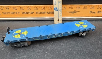 Vintage American Flyer S Gauge US Air Force Blue Flat Car 24574 no load - Image 1 of 4