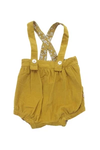 Jacadi Girls Corduroy Sleeveless Overall Bottoms Shorts Yellow Size 6M - Picture 1 of 6