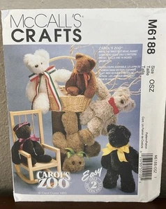 McCall’s Crafts Carol’s Zoo Bear coniglio agnello facile non tagliato - Foto 1 di 2
