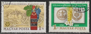 Hungary 1972 SC# 2166 - Eger 17th Cent. View # 2168 - Georgikon Emblems CTO #215 - Picture 1 of 2