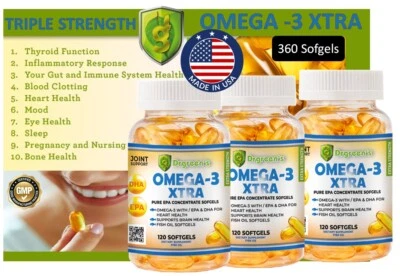 MEJORES PÍLDORAS DE ACEITE DE PESCADO TRIPLE FUERZA OMEGA 3 SUMINISTRO PARA 4 MESES ALTA POTENCIA Foto 1 de 4
