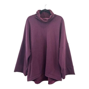 ATHLETA Cozy Karma Funnel Neck Sweatshirt Spiced Cabernet Oversized Top Plus 1X - Picture 1 of 4