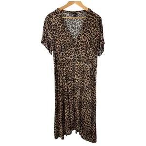 Vestido Camisa Midi Challis Para Mujer Tórrido Estampado Animal Leopardo Talla 1 Coqueto Cómodo - Imagen 1 de 10