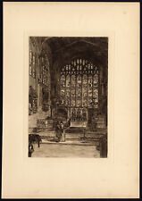 3 Antique Prints-HOLY TRINITY-CHANCEL-STAINED GLASS-STRATFORD-MacPherson-1889