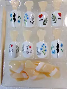 Uñas de Broadway para beso del día del padre pegamento en pegamento francés en corto real - Imagen 1 de 3