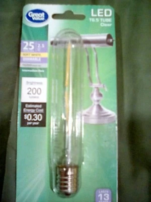 GREAT VALUE T6.5 LED TUBE CLEAR 25W SOFT WHITE DIMMABLE - Image 1 of 2