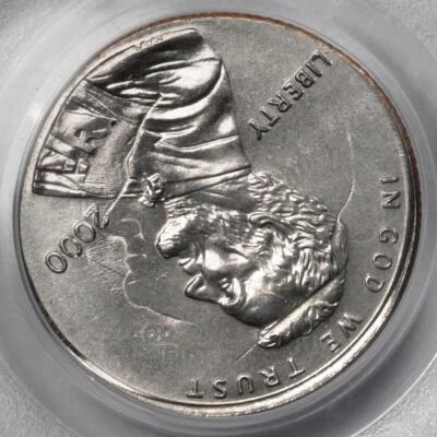 2000 PCGS MS66 Cent Struck on Struck Dime Mint Error Double Denomination 2 Heads - Image 1 of 4