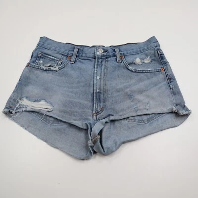 Citizens of Humanity Danielle Cut Off Denim Shorts 28 Light Wash Distressed High - Image 1 of 4