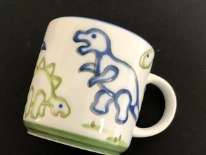 Neu Kinder Porzellan Becher Teetasse 2-7/8" Höhe x 3" Tiefe JURA DINOSAURIER, Hergestellt in Japan - Bild 1 von 9