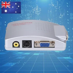 PC Laptop VGA to TV RCA Composite S-video Switch Converter Signal Adapter - Afbeelding 1 van 5