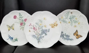 Lenox Butterfly Meadow Set of 3 Accent Luncheon Plates 9" Brand New - Picture 1 of 7