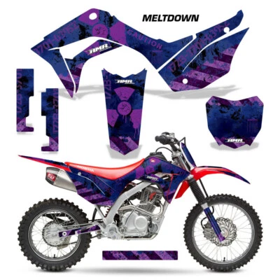 Pegatinas gráficas MX + #calcomanías PLT para Honda CRF125F 2019-2025 MELTDOWN PU U Foto 1 de 2