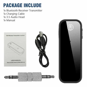 Wireless USB Bluetooth 5.0 Transmitter Receiver 2in1 Audio Adapter 3.5mm Aux Car - Afbeelding 1 van 9