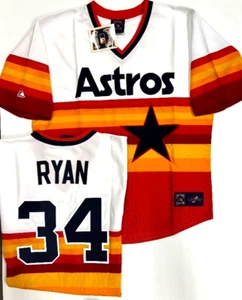 NOLAN RYAN ASTROS THROBACK BLAUES TRIKOT GRÖSSE WÄHLBAR MED - 2X MAJESTIC NEU ETIKETT - Bild 1 von 3