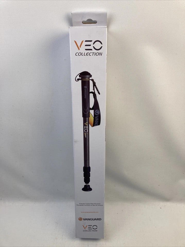 Monopie de fibra de carbono Vanguard VEO CM-264 con correa de muñeca y mosquetón nuevo en caja Foto 1 de 4