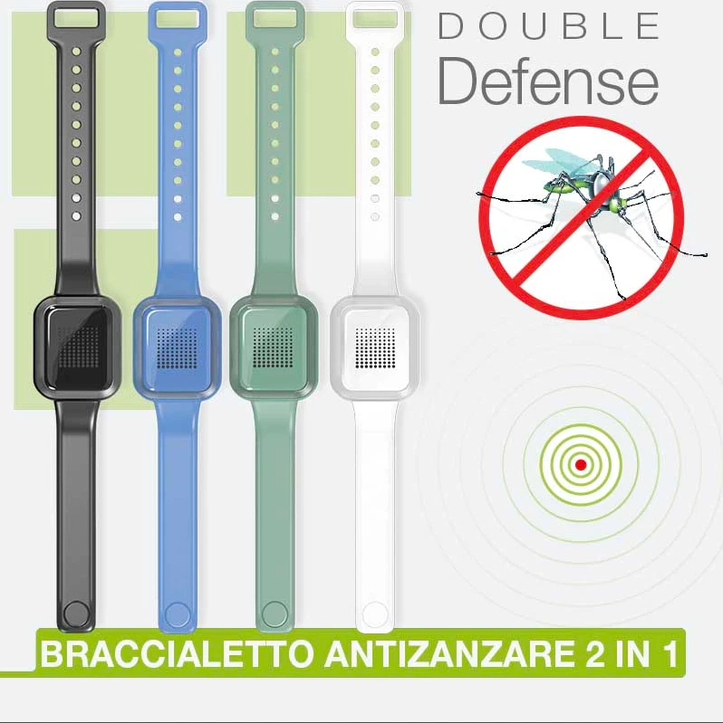 BRACCIALETTO ANTIZANZARE SONICO E ULTRASONICO 2 IN 1 COLPHARMA vari colori