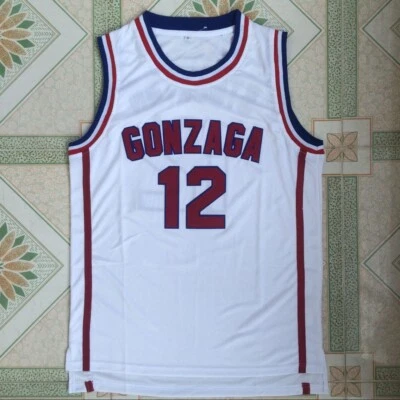 复古复古 John Stockton #12 Gonzaga #12 篮球球衣缝制 — 第 1/4 张图片