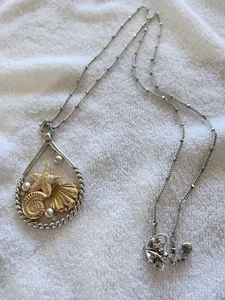 Collar de plata Brighton de 18" con colgante de concha marina de 2,75" (CheriA67) - Imagen 1 de 4