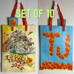 LOTE 10x Bolso de Mano Trader Joe’s Florida Sunshine State Naranja Cítrico Reutilizable ¡NUEVO CON ETIQUETAS! - Imagen 1 de 10