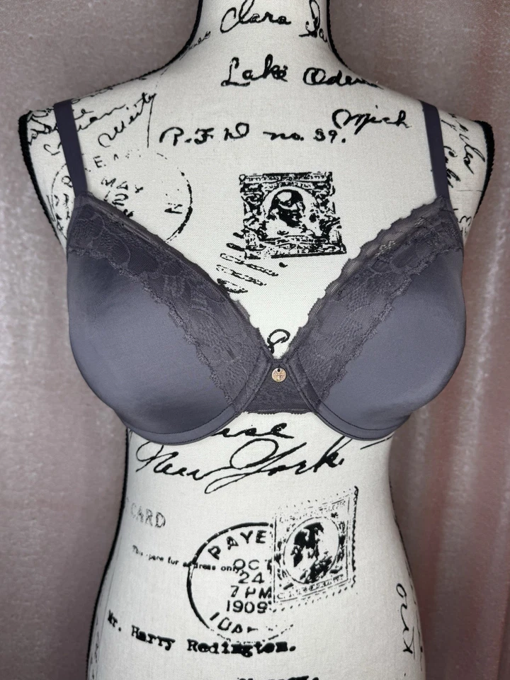 Sujetador Natori 32DD Gris Oculto Glamour Ajuste Completo Con Aros Contorno Forrado con Encaje Foto 1 de 4
