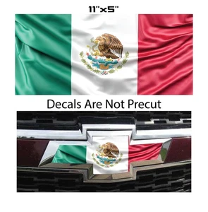 Mexican Flag OVERLAY Decals Stickers for Chevy Bowtie Emblem- 2 U CUT - Bild 1 von 1
