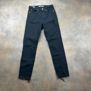 Levi's Wedgie Jeans schwarz Damen (24 Inch Waist) (28 Inch Leg) distressed - Bild 1 von 13