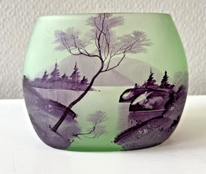 Jugendstil Vase mit Landschaftsmalerei möglicherw. Carl Goldberg Haida - Bild 1 von 6