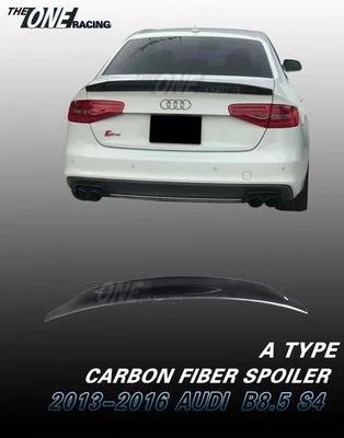 Alerón de fibra de carbono para Audi S4 B8.5 2013-2016 sedán 4 puertas tipo A Foto 1 de 4