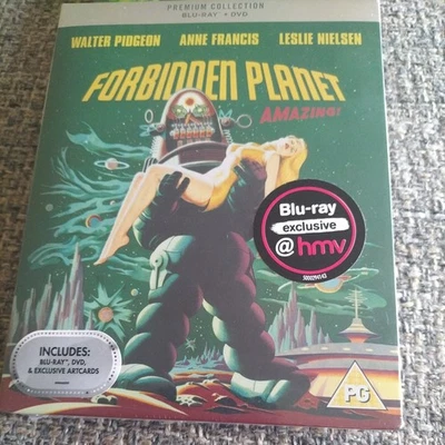 FORBIDDEN PLANET HMV PREMIUM EDITION BLU-RAY/DVD. NEW & SEALED EXCLUSIVE ARTCARD - Image 1 of 3