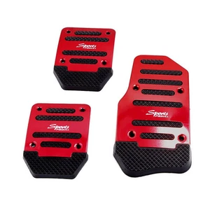 3Pcs Non Slip Car Manual Transmission Red Pedal Cover Brake Clutch Accelerator - Picture 1 of 10